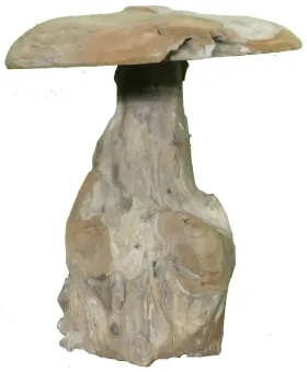 Pilz, Höhe ca. 30 cm. Hergestellt aus Teakholz Wurzel (Plantage). Modell S ist 30cm hoch, Durchmesser 30cm - 5 kg. 